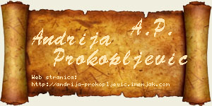 Andrija Prokopljević vizit kartica